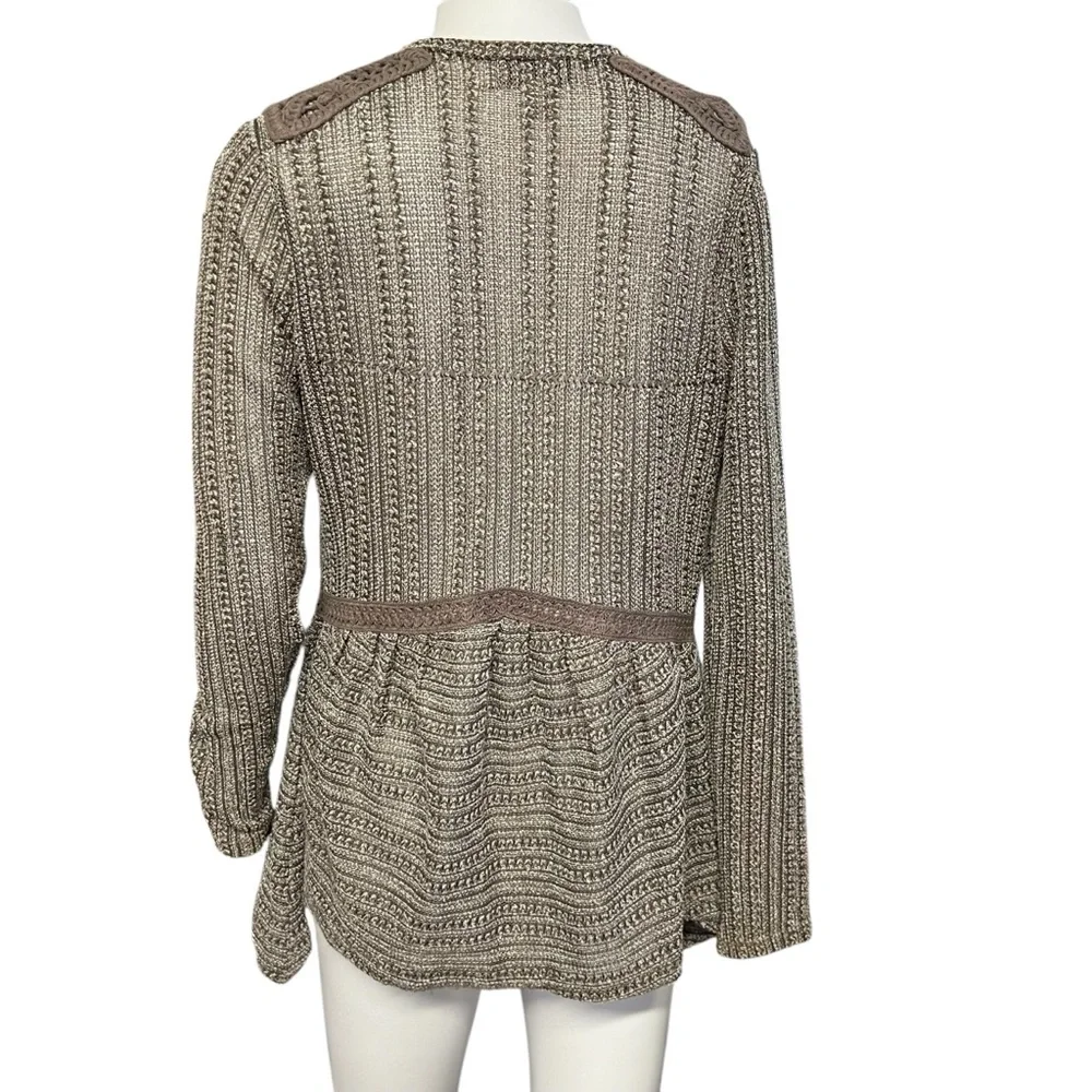 Knox Rose - Women’s Open Peplum Embroidered Cardigan Sz. XS/SM